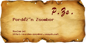 Pordán Zsombor névjegykártya